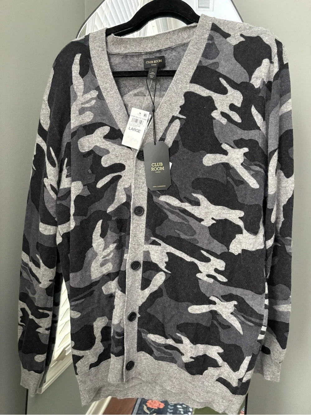 NWT Men’s Club Room Camo Cardigan size L